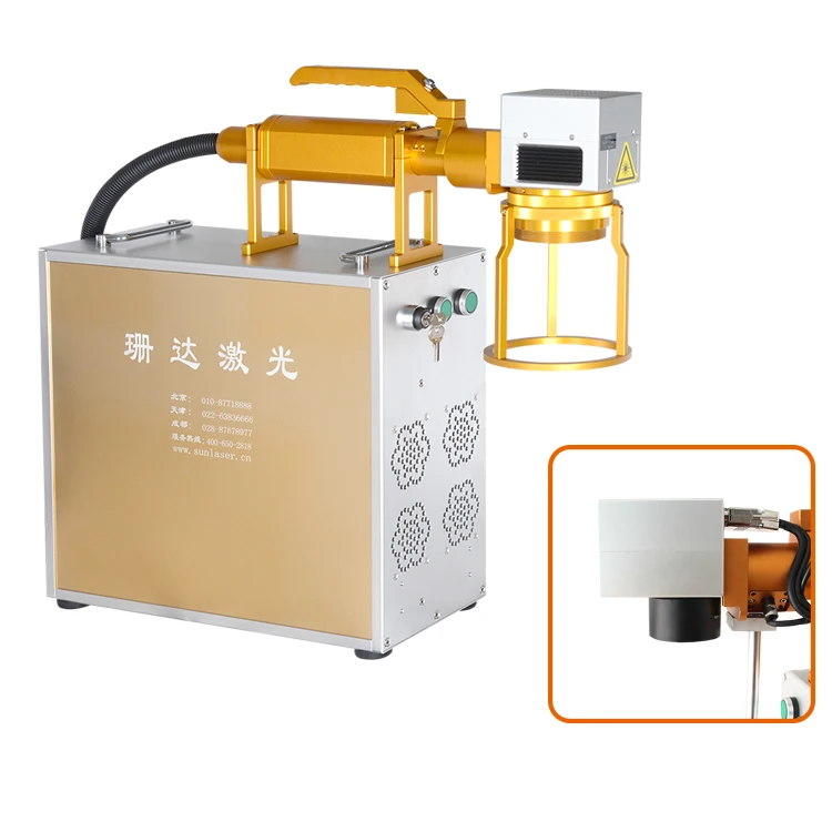 High Speed Handheld 10W/20W Portable Fiber Nd Yag Laser Metal Marking Machine