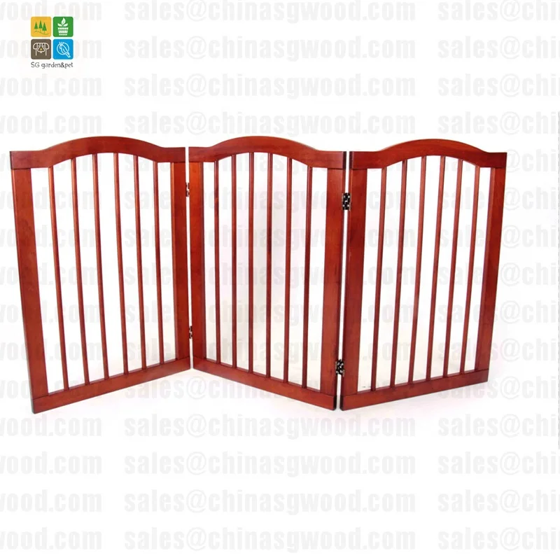 Folding Wooden 3 panel dog pet gate