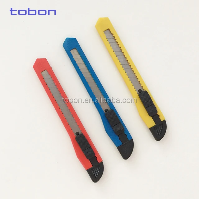 Оптовая продажа, простой выдвижной пластиковый универсальный нож 9 мм с защелкивающимся лезвием