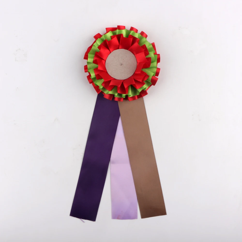 Custom Solid Color Printed Satin Rosette Award Ribbon for Medals