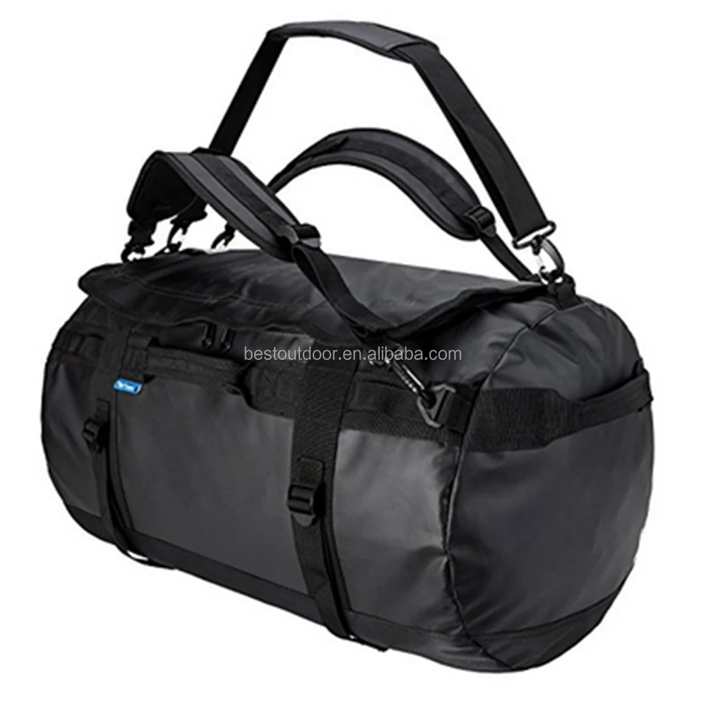 60L gym bag  for Men Sports Duffel Gear Bag Convertible to Backpack function made in Tarpaulin fabric