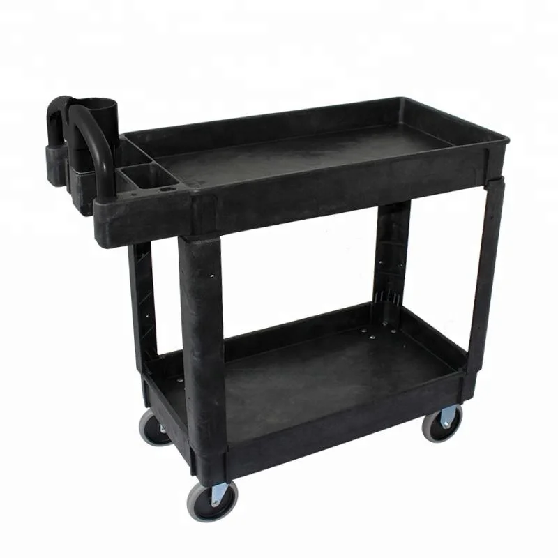 
multifunction industrial hand trolley plastic rolling storage tool service utility cart 