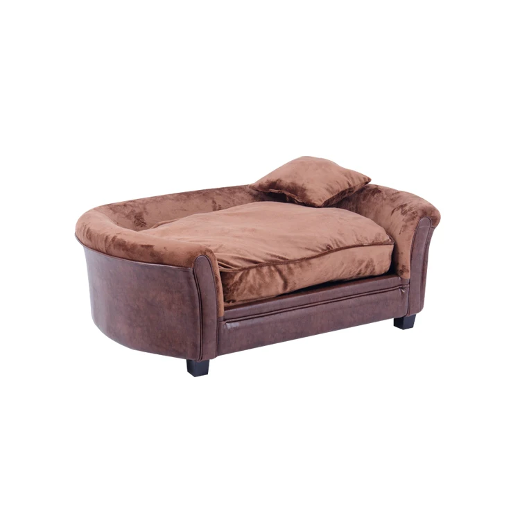 Pet comfortable brown bed brown pet sofas