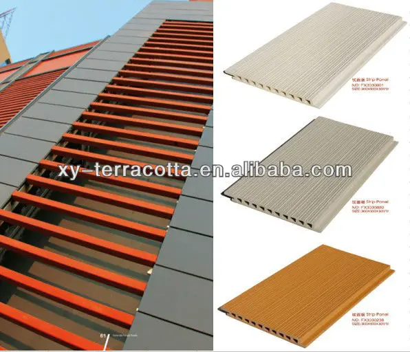 Foshan red grey yellow white terracotta facade panel for exterior curtain wall decoration cladding external facade panel