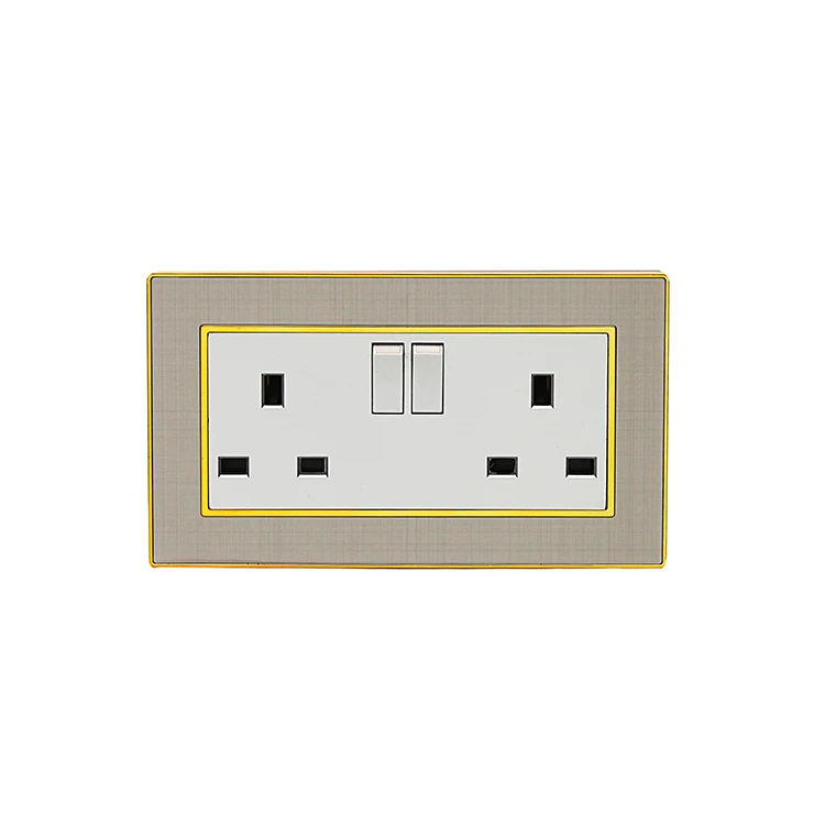 British Standard Electrical Sockets Double 13A Power Wall Switch Socket Electrical Switch Sockets