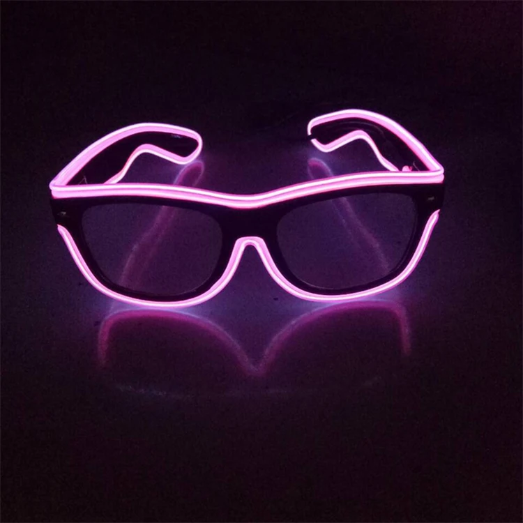 2021 Hot Sale Fashionable Light Up El Sunglasses/ Flashing El Wire Glasses For Christmas Gift