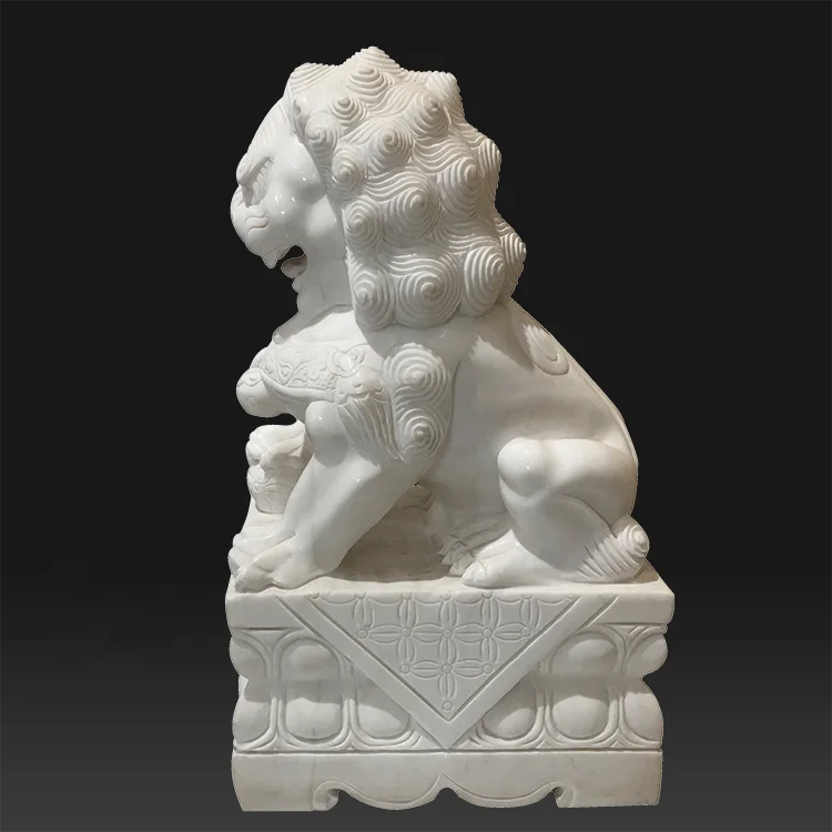 Front door stone carving antique statue roaring lion sculpture for sale