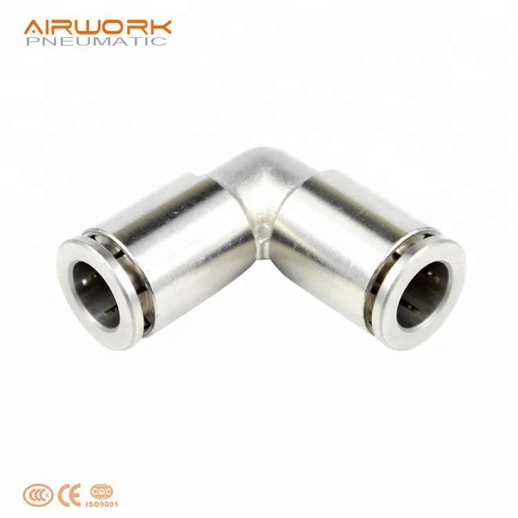 PV copper nickel one-touch air pipe fitting formula 90 degree elbow equal connector