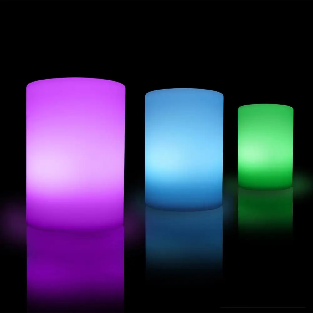 waterproof plastic glowing table lamp decorative LED Cylinder shape light