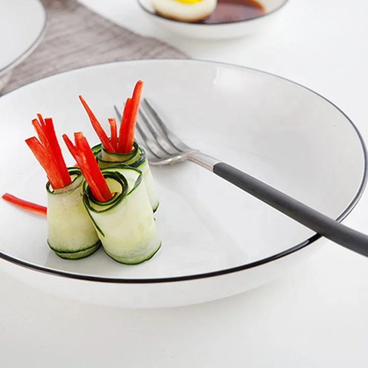 
italian ceramic black compostable dinnerware set 