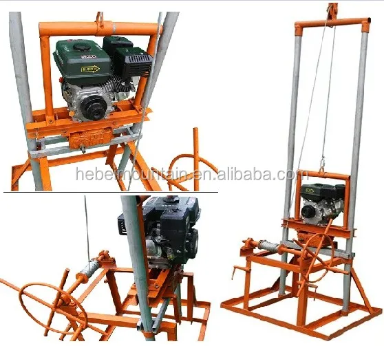 150m deep gasoline water well drilling machine/ borehole drilling machine with gasoline motor drilling