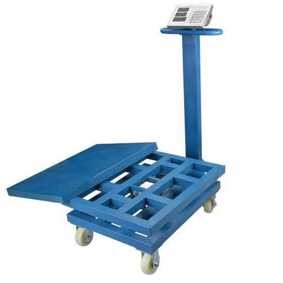 Heavier Frame 4 PVC Strong Wheels Bridge Type High Precision Load Cell 1.8mm Thickness Plate Weighing Electronic Scale 500kg