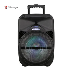 ready goods 15 inch portable BT trolley rechargeable speaker with mic