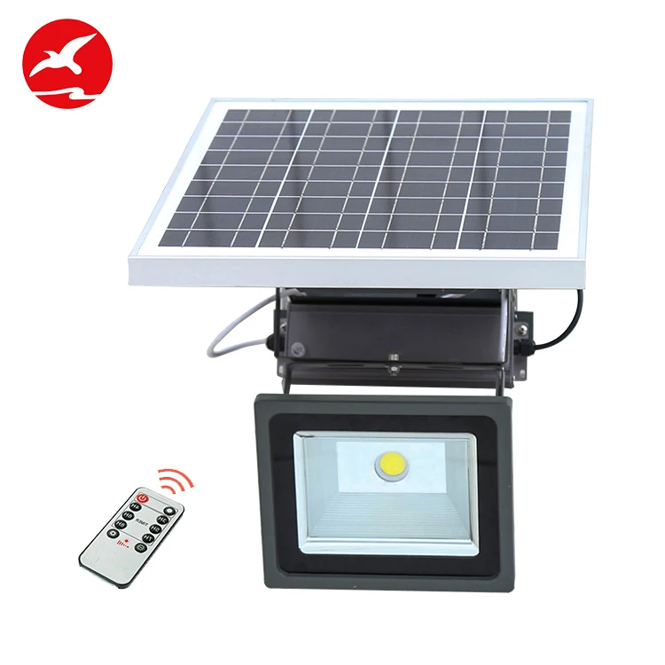 Waterproof ip65 dc 6 volt 10 20 30 50 watt cob outdoor garden led solar power flood light with sensor