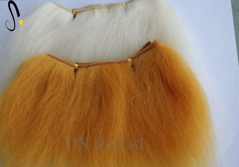 Wholesale High Quality for Mohair Weft for DIY Doll Wigs Deep Wavy Mohair Hair Topper Wig