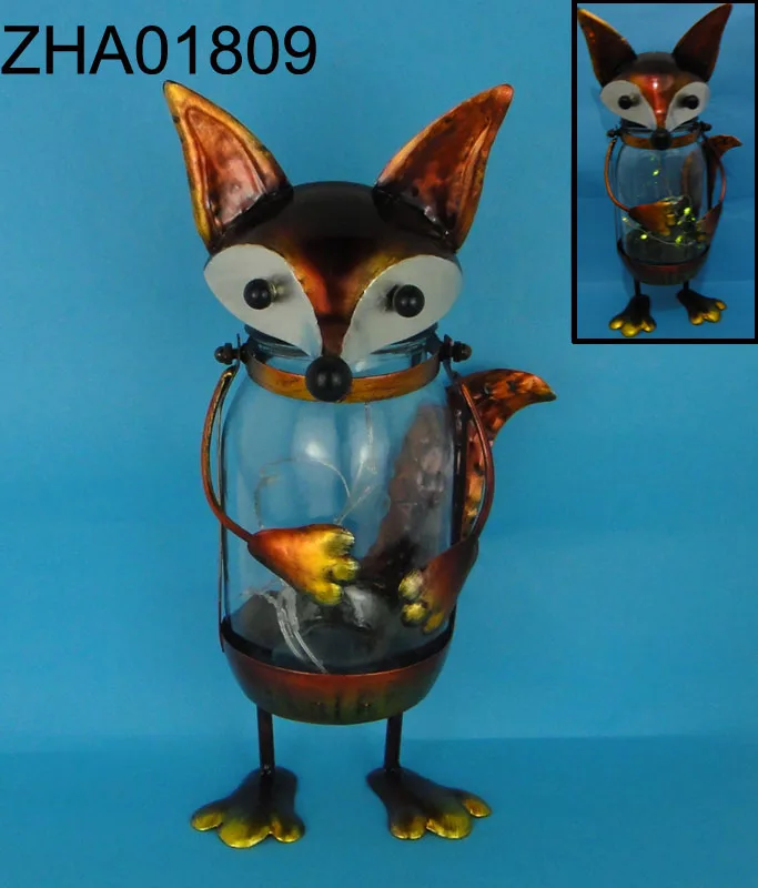 Металлический Лисий солнечный свет, беспроводная светодиодная Солнечная настольная лампа, садовая лампа