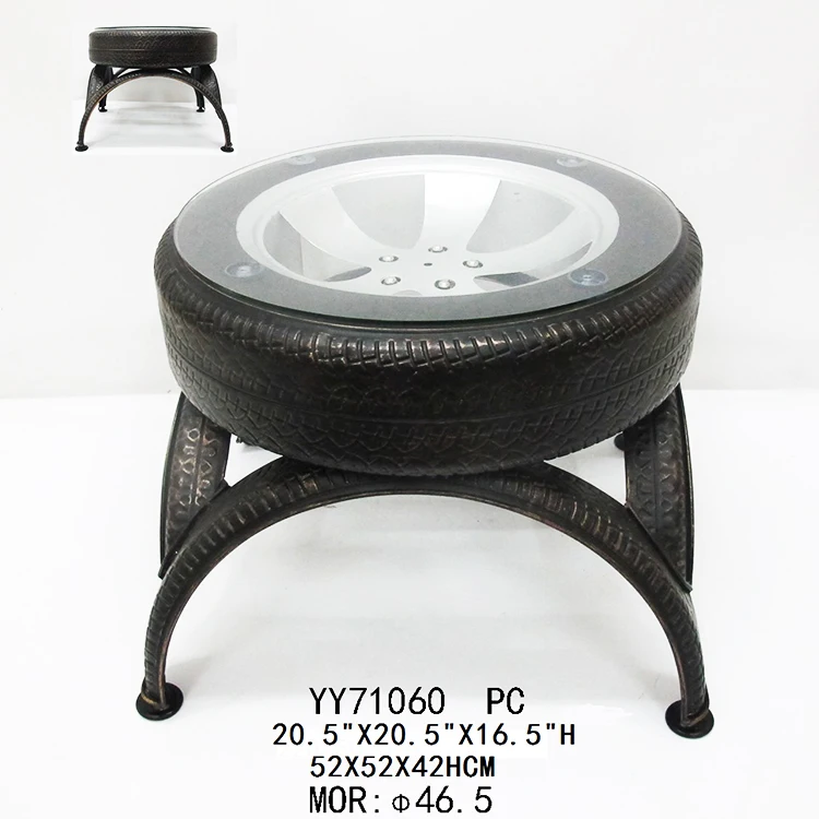 Best sellers grass tire shape coffee table design for bar