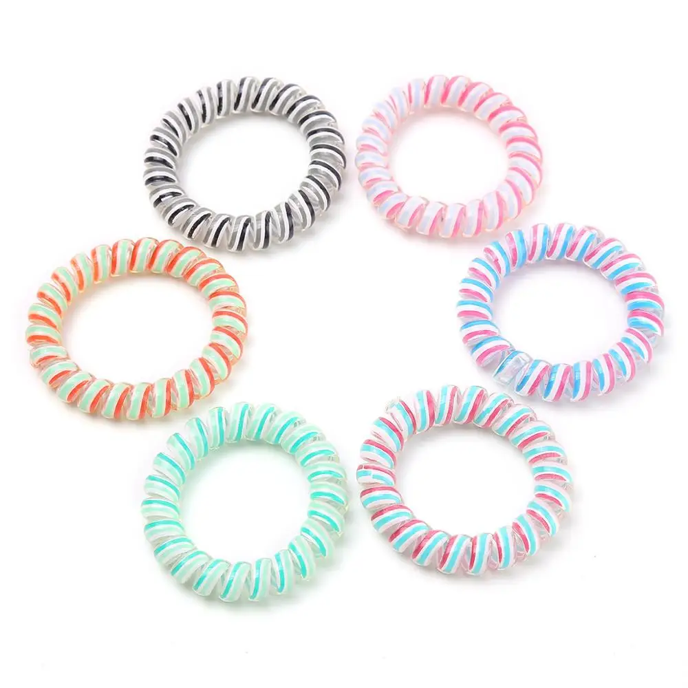 Смешанные цвета, эластичный вьющийся шнур, спиральная резинка для волос