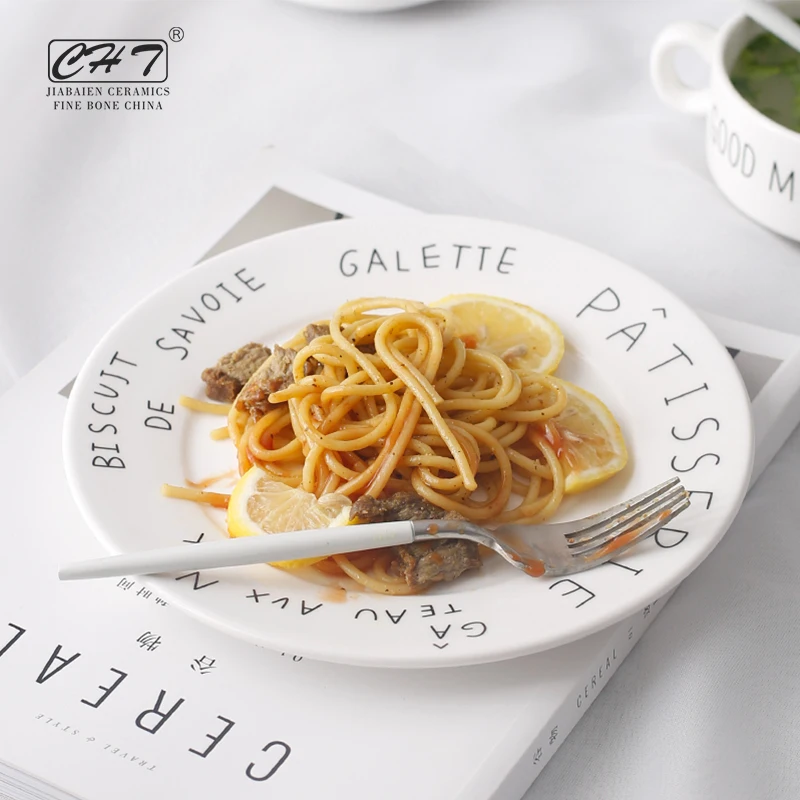 Import wholesale manufactures dinner plate custom simple pasta plate for restaurant wedding