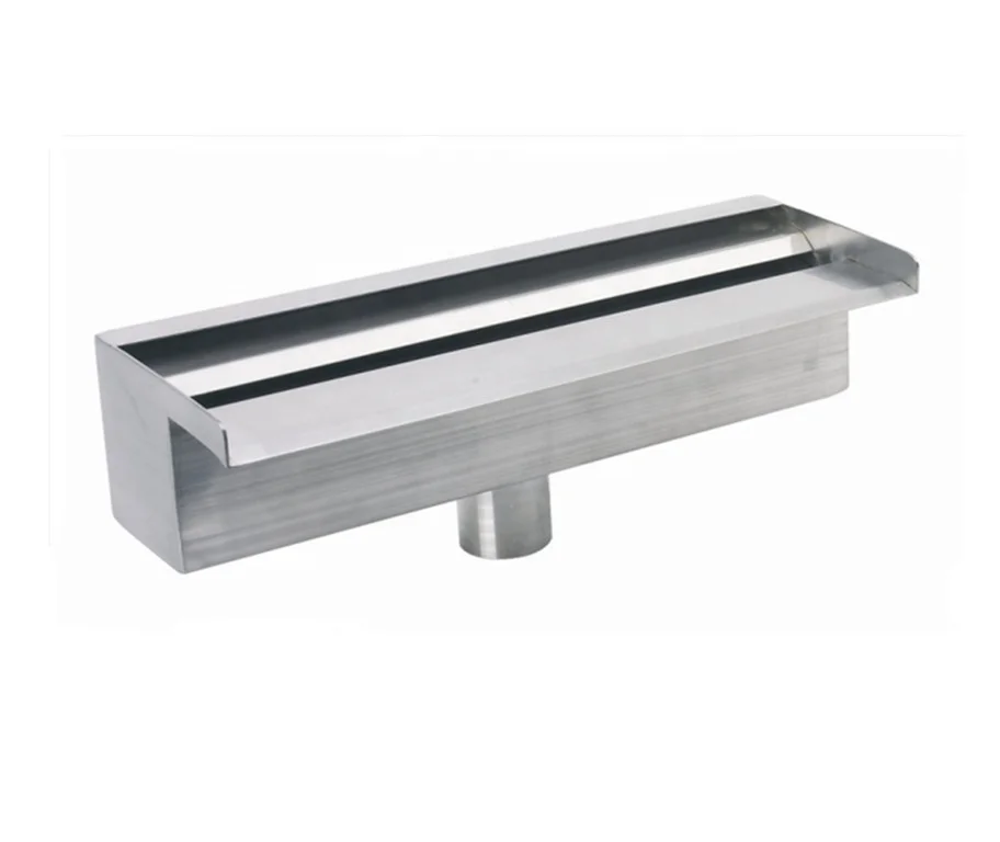 Portable stainless steel led pool water descent swimming pool waterfall blade for home decking