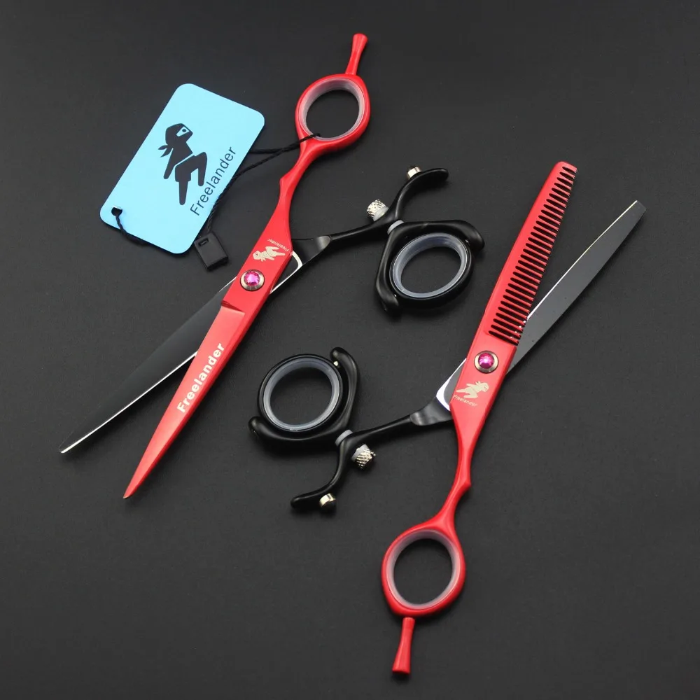 Freelander Color Paint 6.0 inch hairdressing scissors Flat shears Dental scissors 720 degrees Rotary handle Multi-color optional