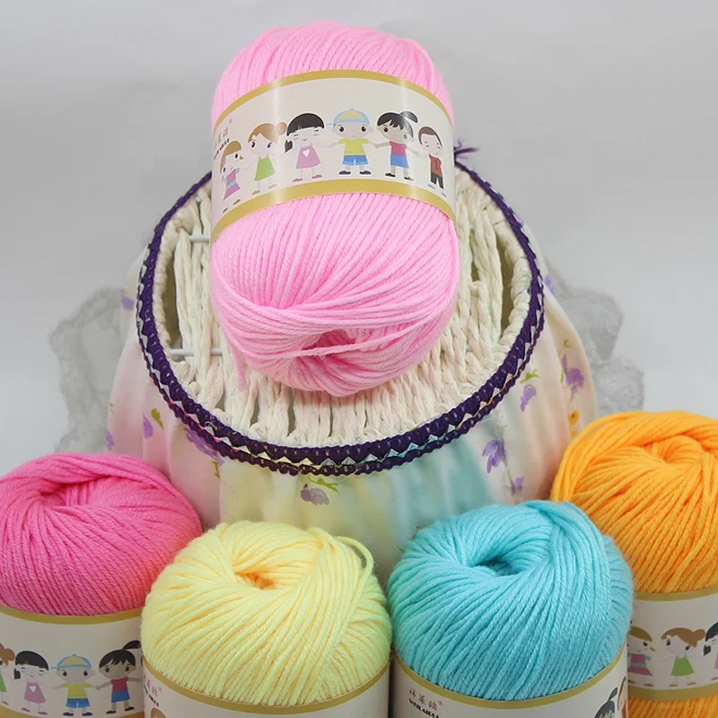 Wholesale  1kg  20Balls  Milk Yarn Cotton  Recycle Healthy  Anti-pilling  Fashion  Milk Cotton Yarn