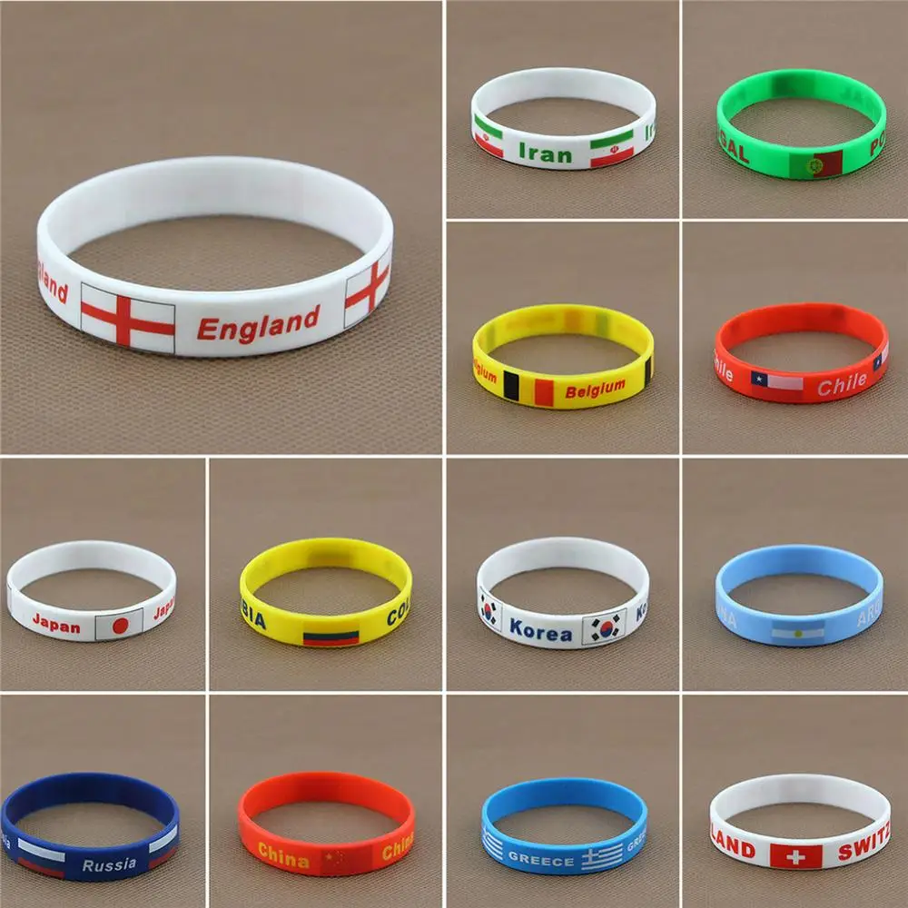 Russia Country Flags Sport Wristband Football Fans Silicone Bracelet Souvenir Gift making machine Guangzhou