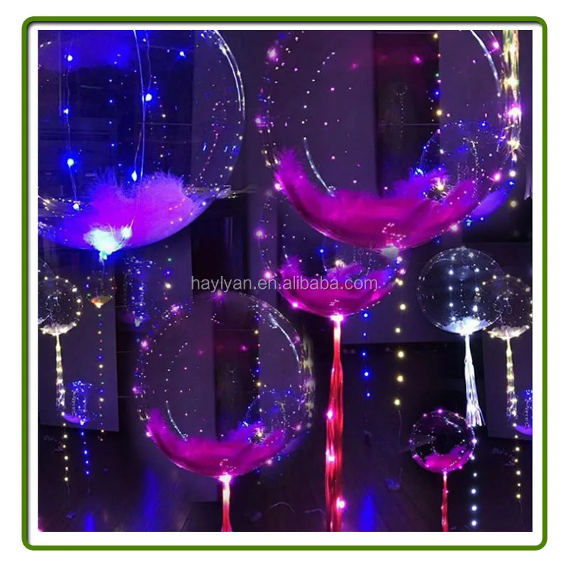 
LED Light Up Balloon, 3M Led String Bobo Balloon Bubble for Wedding Birthday Christmas Party Decorative Colorful 