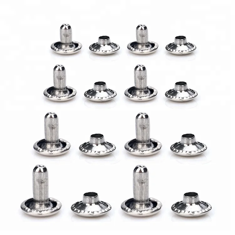 Wholesale Hot Decorative Double Rivet Iron Brass Metal Material Shoes Caps Cloth Garment Bags Double Cap Rivet