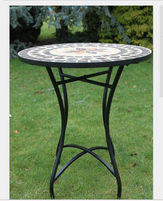 2019Hot style iron Mosaic bistro sets milk tea shop coffee shop park European leisure iron bistro sets