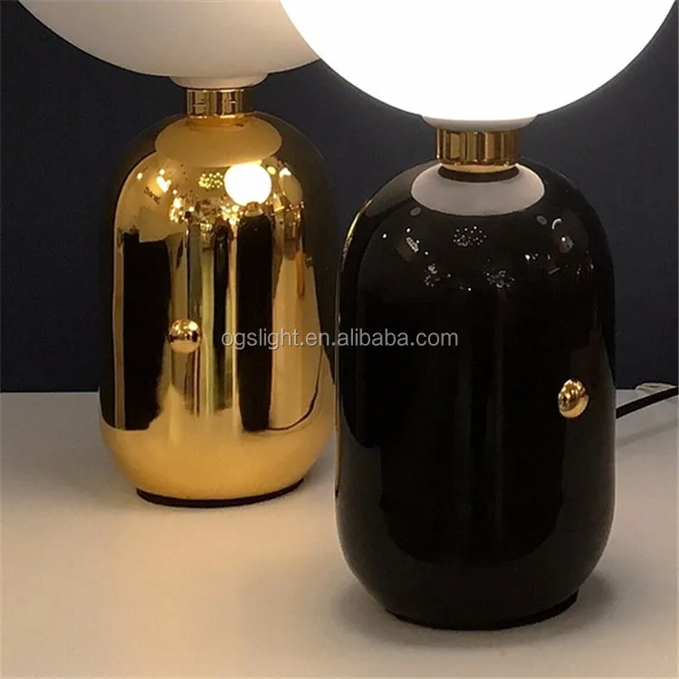 Modern Balloon glass Table Lamp Big Ball Creamy White Round Bedside ronud glass Table Lamp