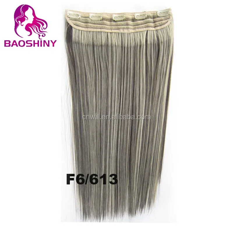 24inch Long Clip In On Hair Extensions clip in synthetic hair extensions with 5 clip