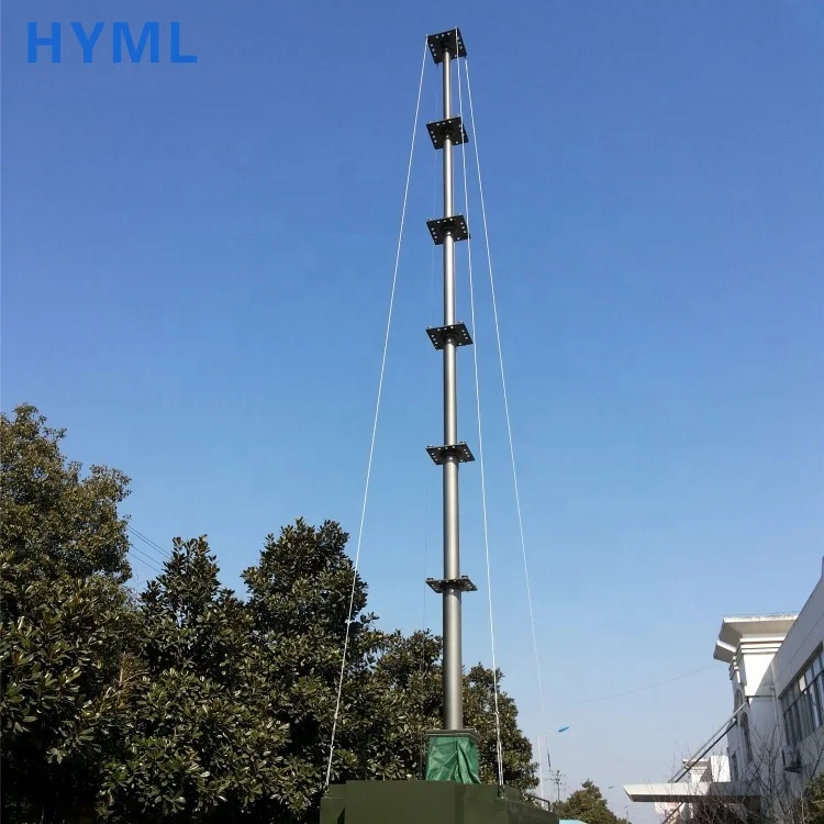heavy duty telescoping telecommunication antenna tower mast in shelter