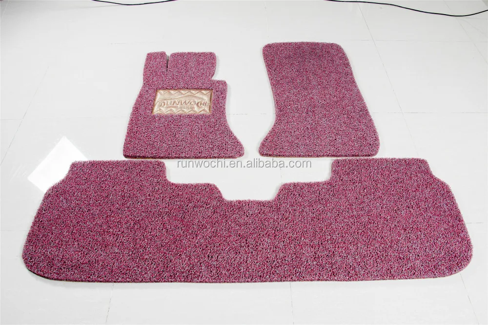 eco-friendly anti-slip pvc coil car mats with double color