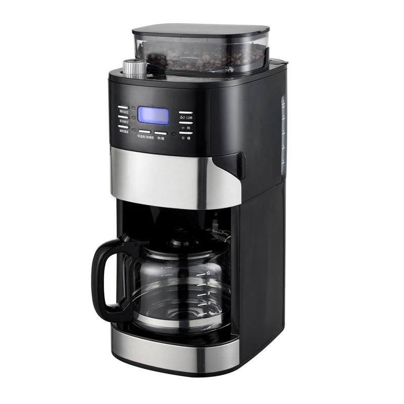 2-12 cups Drip Coffee Maker With Grinder And Keep Warn