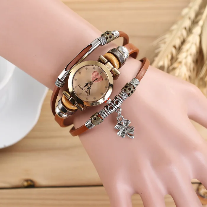 Wholesale Alibaba Ladies Quartz Leather Wrist Bracelet Vintage Watch Women 2018 JSW-0440