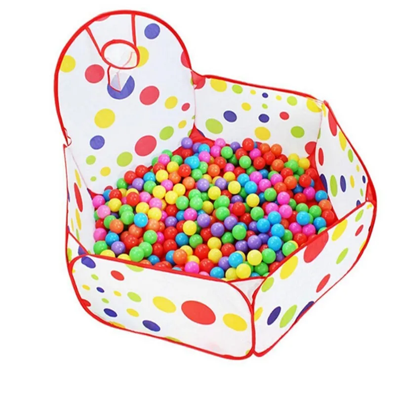 Portbale Play Tent with Basketball Hoop 1 2m Hexagon Polka Dot Fold Kids Tent Play House