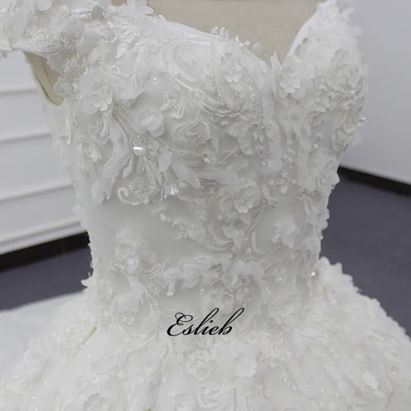 Eslieb Real Picture Ball Gown 2019 Bride Dresses custom size&color vestidos de noiva 3D Flower robe de mariage Wedding Dress