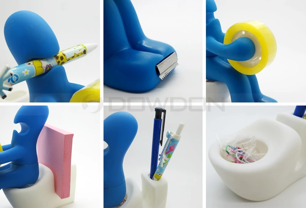 Funny Deco Desk Accessory Office Supply Tape Dispenser Pen & Memo Holder Paper Clip Storage