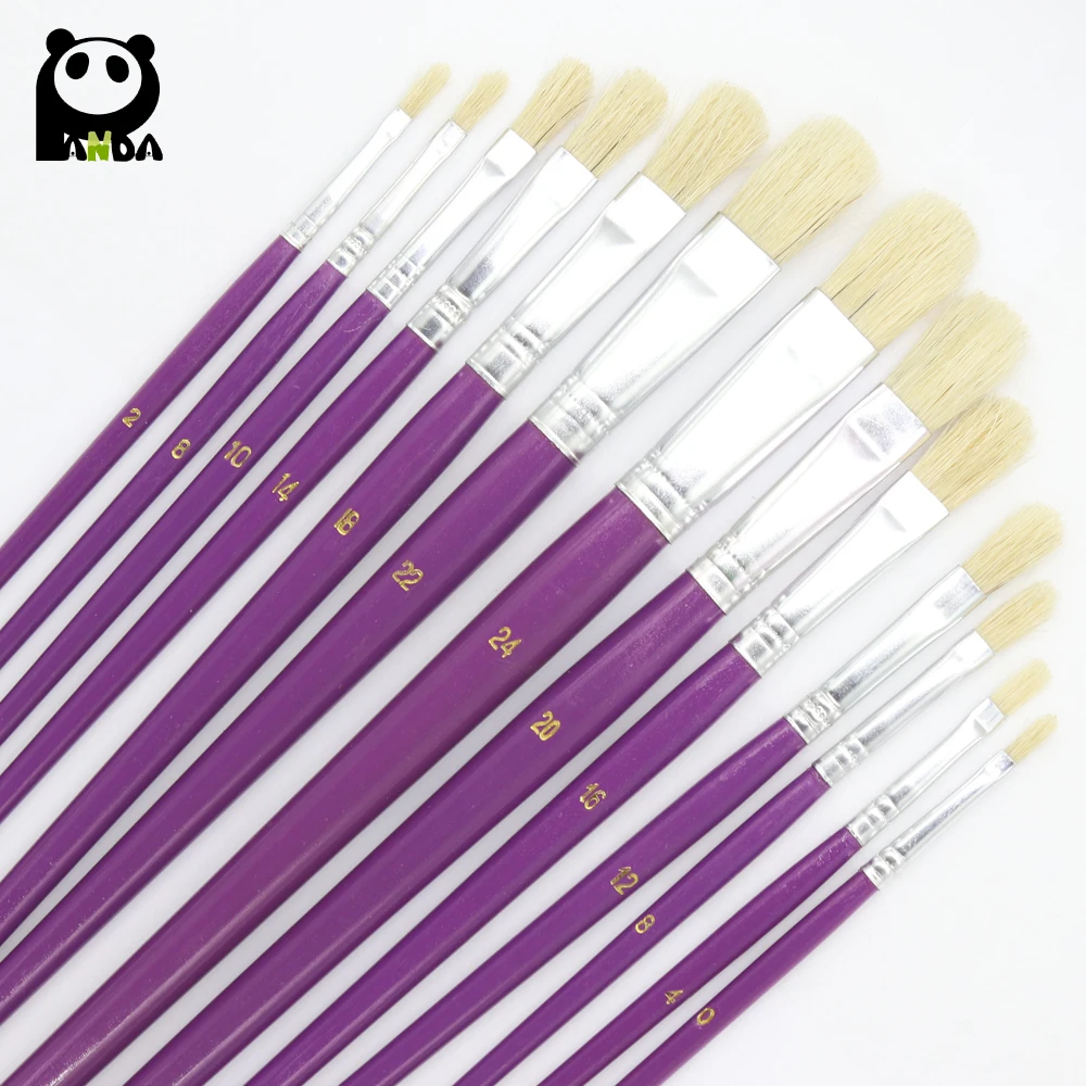 13pcs bristle artist brush purple handle for painting in Jiangsu