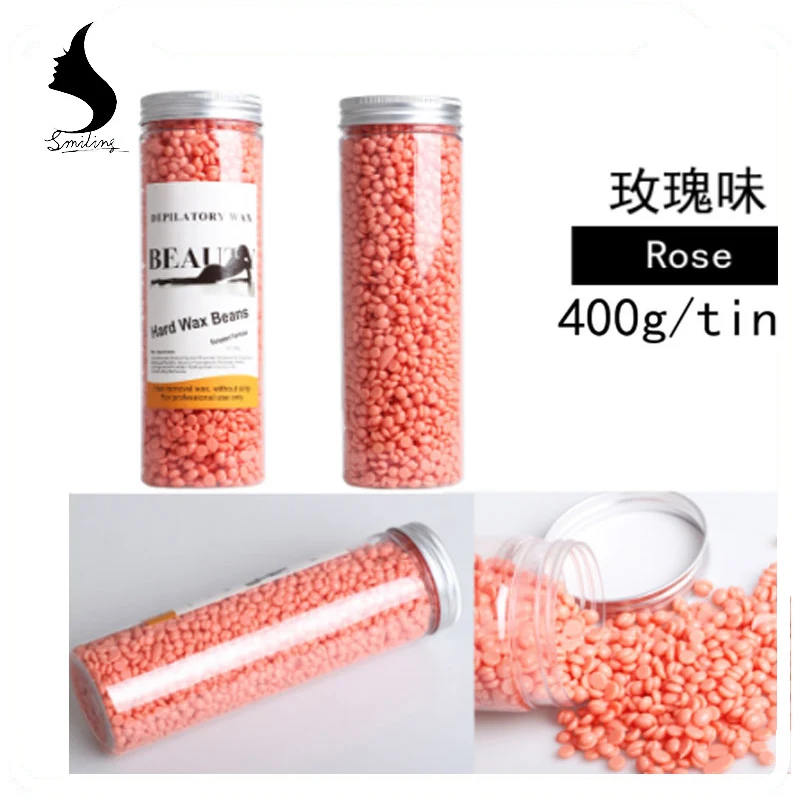 
400g tin pack 8 flavour hard wax beans no strip peel off depilatory hair removal solid hot film hard wax hair removal wax beans 
