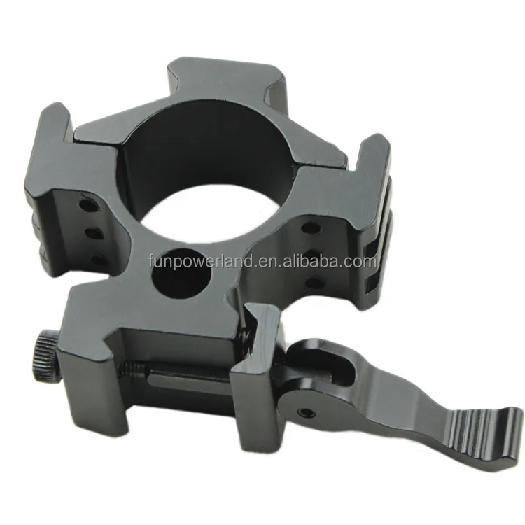 Funpowerland QD Quick release 25.4mm & 30mm Rifle Scope Laser Flashlight Mount with 3 Sides 20mm Picatinny Rail