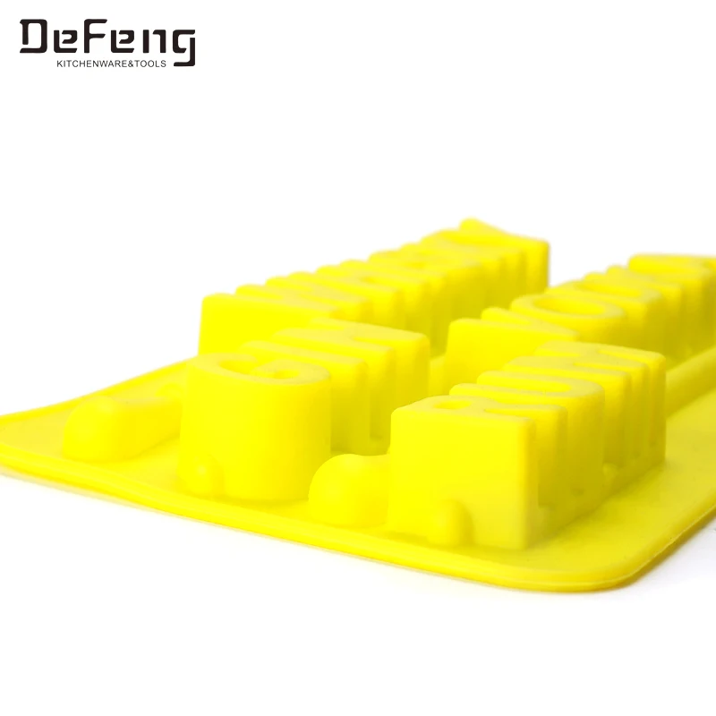 Lovely food grade silicone alphabet shaped lollipop mold DIY Ice Tray Mold Ice Cube Candy Mold