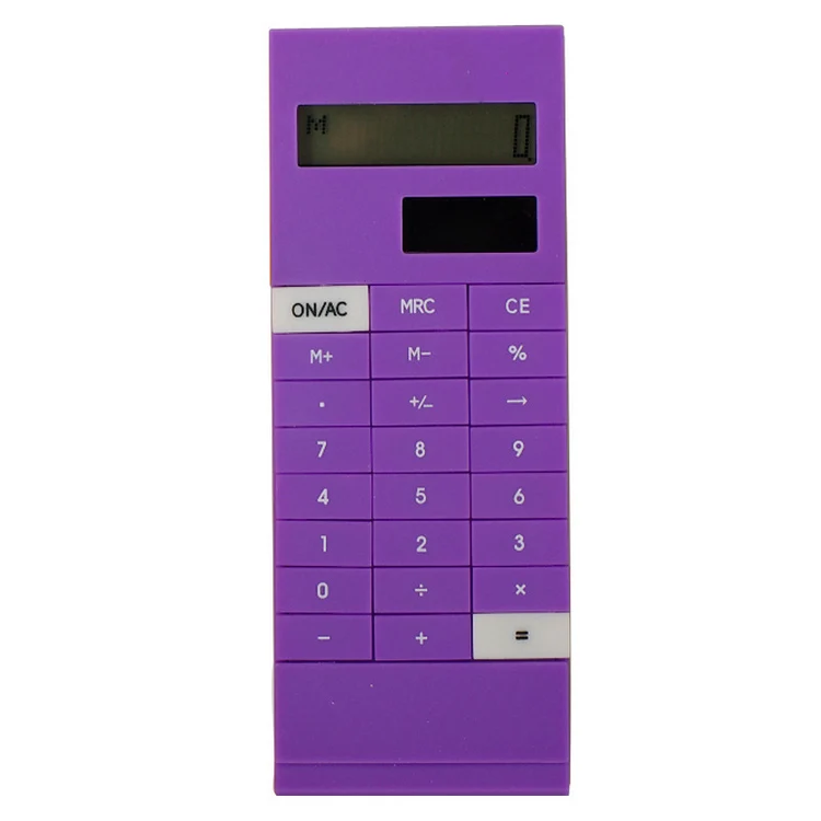 Super thin clip calculator for notebook , solar silicone calculator