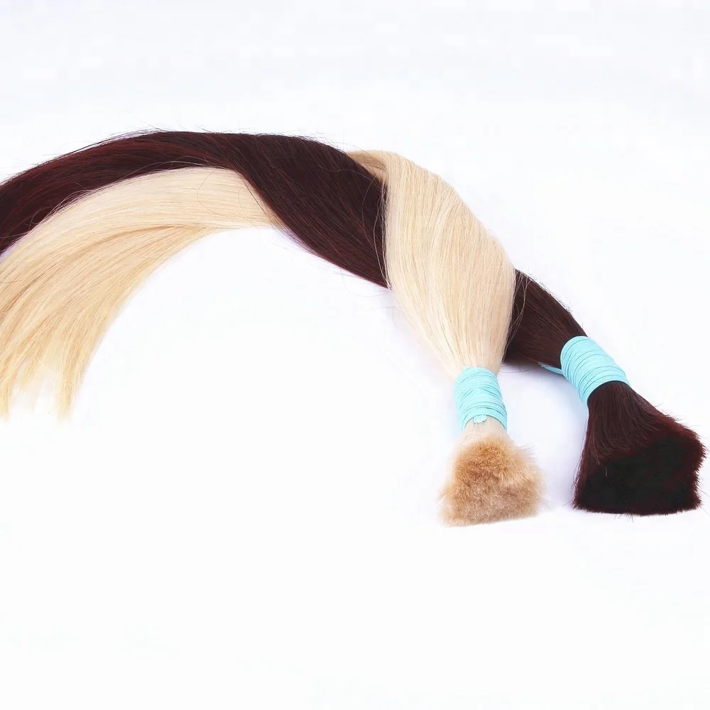 Unwefted Human Bulk Virgin Hair For Braiding,Russian Remy Human Hair Extension, Factory Price Chinese Hair Bundles