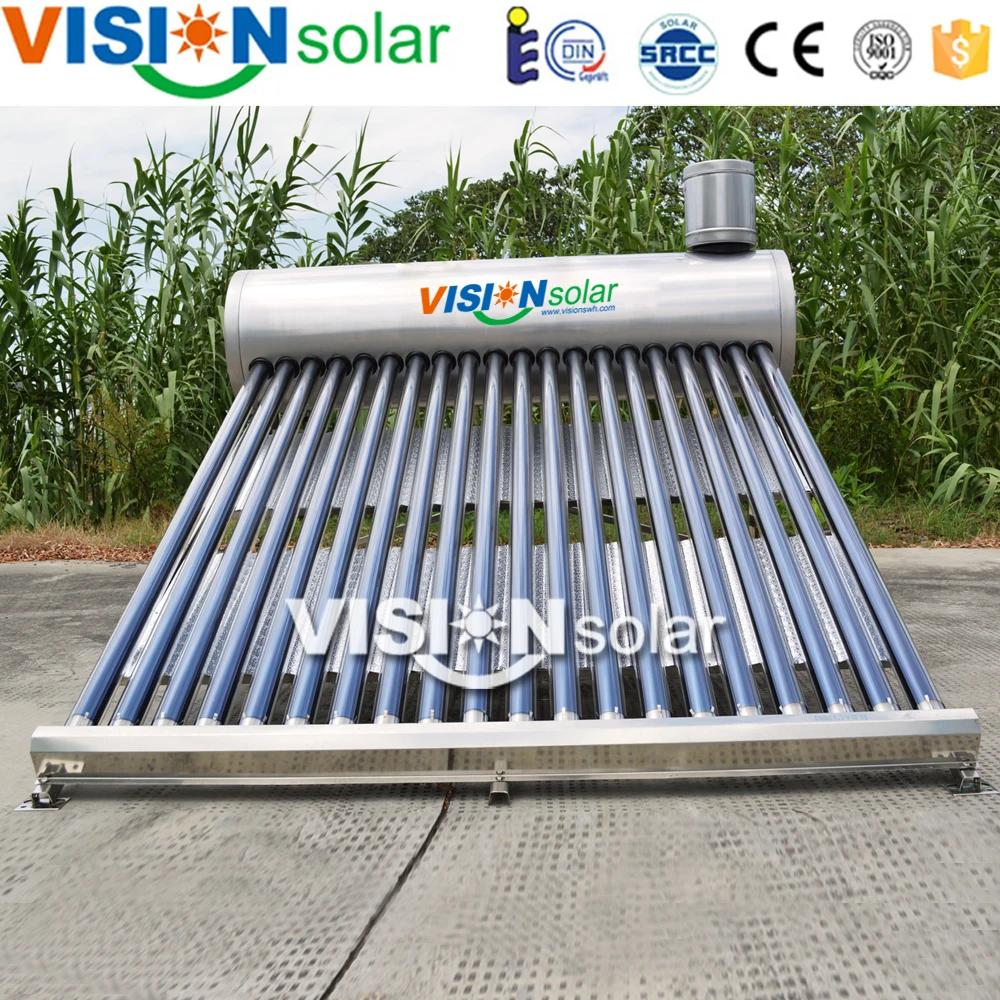 Резервуар из нержавеющей стали пассивный Солнечный водонагреватель наклонная крыша с алюминиевой отражающей пластиной