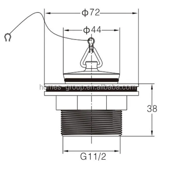 Отходы для ванной без прорези cp plug h-50mm латунный Слив ванны