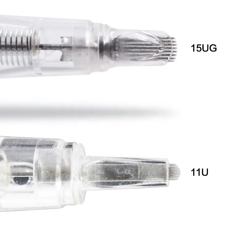 Free Shipping Hot BIOMASER 11U/15UG Permanent Makeup Machine Tattoo Needles Eyebrow Lips Cartridge Needles For Fast Lip Shading