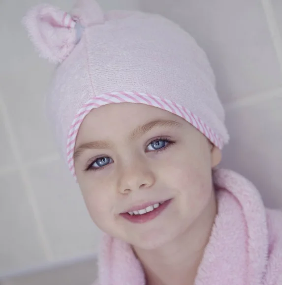 
Promotion Plain Dyed Children hair towel bamboo shower cap 