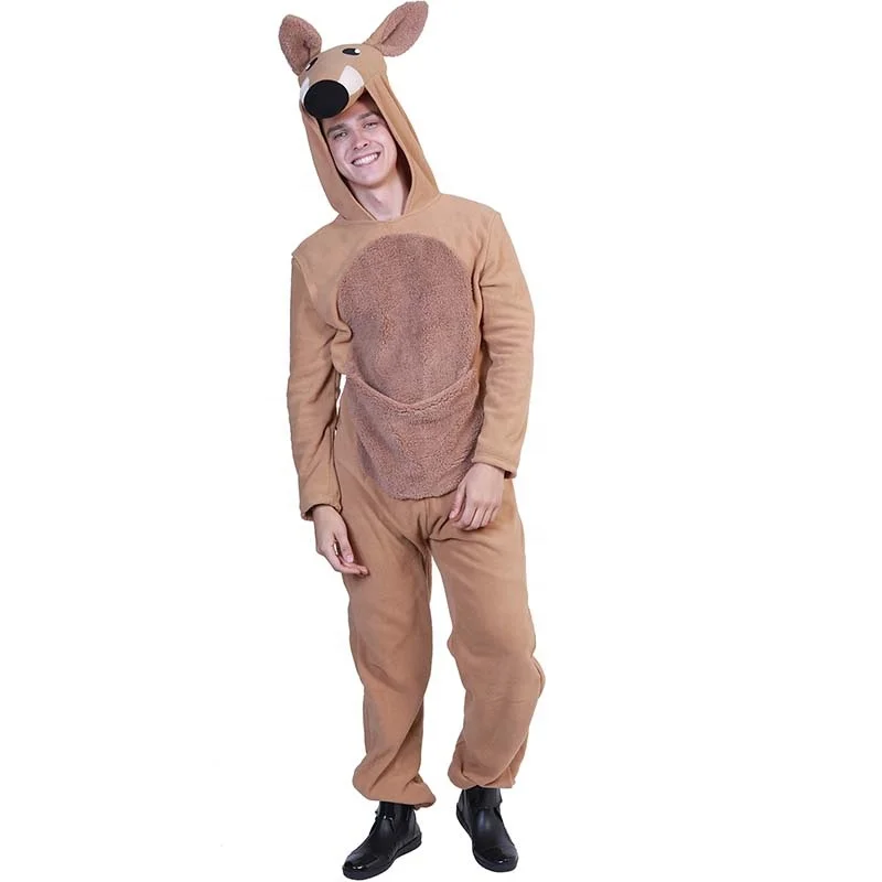 RTS Adults men Halloween animal cosplay costume cute Kangaroo hooded jumpsuit carnival mascot costumes